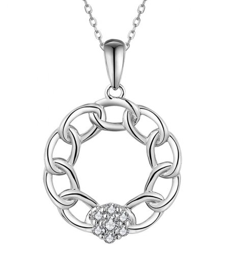 LINK STYLE ROUND DIAMOND PENDANT (TP3339)