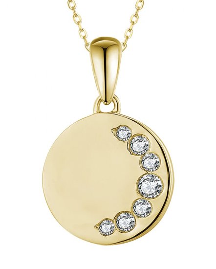 CRESCENT MOON DISC DIAMOND PENDANT (TP3344)
