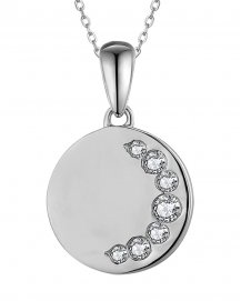 CRESCENT MOON DISC DIAMOND PENDANT (TP3344)