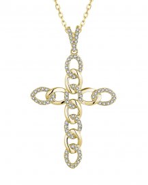 LINK STYLE CROSS DIAMOND PENDANT (TP3347)