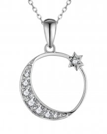 CRESCENT MOON STAR DIAMOND PENDANT (TP3350)