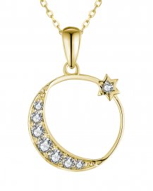 CRESCENT MOON STAR DIAMOND PENDANT (TP3350)