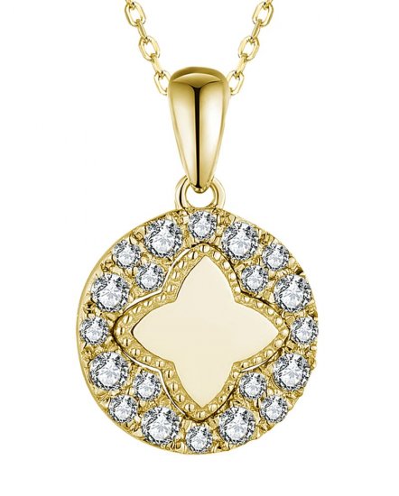 CLOVER STYLE ROUND DIAMOND PENDANT (TP3383)
