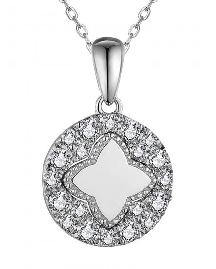 CLOVER STYLE ROUND DIAMOND PENDANT (TP3383)