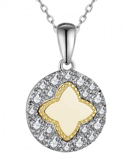 CLOVER STYLE ROUND DIAMOND PENDANT (TP3383)