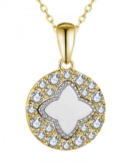 CLOVER STYLE ROUND DIAMOND PENDANT (TP3383)