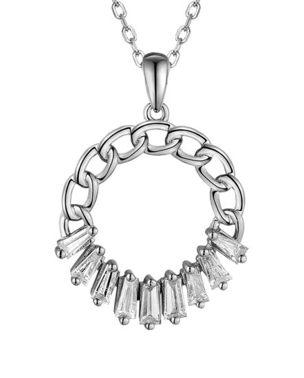 LINK STYLE ROUND DIAMOND PENDANT (TP3400)