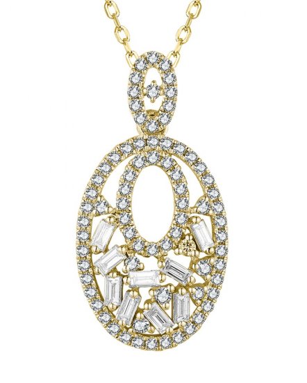 OVAL STYLE BAGUETTE DIAMOND PENDANT (TP3446)