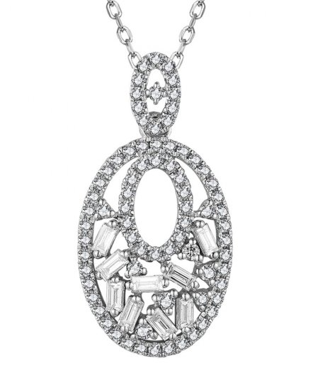 OVAL STYLE BAGUETTE DIAMOND PENDANT (TP3446)