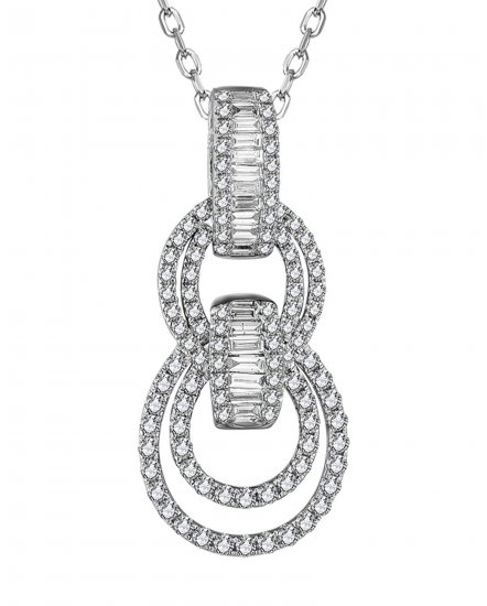 INTER LINKED STYLE ROUND DIAMOND PENDANT (TP3467)