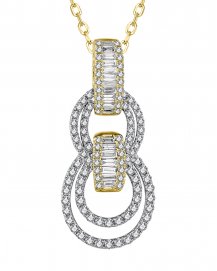 INTER LINKED STYLE ROUND DIAMOND PENDANT (TP3467)