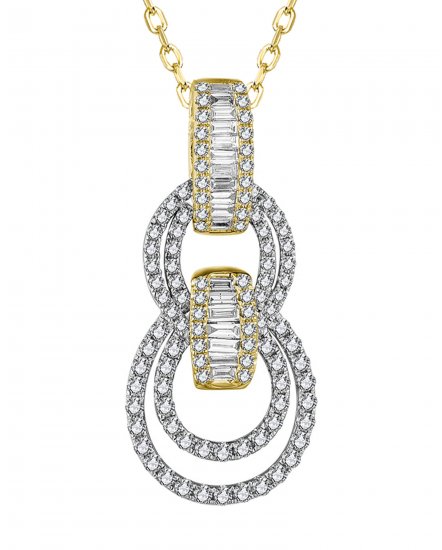 INTER LINKED STYLE ROUND DIAMOND PENDANT (TP3467)