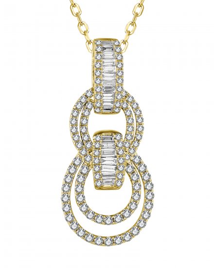 INTER LINKED STYLE ROUND DIAMOND PENDANT (TP3467)
