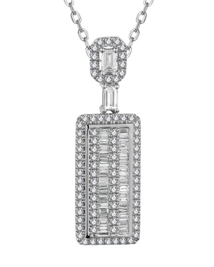 RECTANGLE BAGUETTE DIAMOND PENDANT (TP3480)