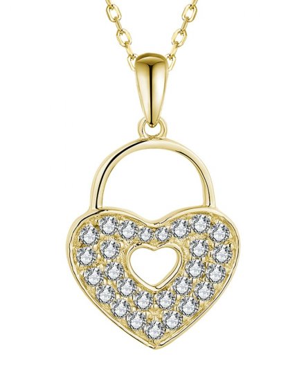 LOCK STYLE HEART SHAPE DIAMOND PENDANT (TP3485)