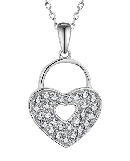 LOCK STYLE HEART SHAPE DIAMOND PENDANT (TP3485)