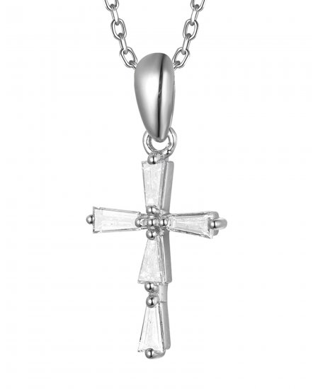 CROSS BAGUETTE DIAMOND PENDANT (TP3597C)