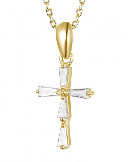 CROSS BAGUETTE DIAMOND PENDANT (TP3597C)