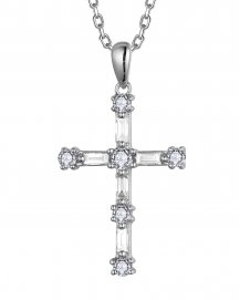 CROSS BAGUETTE DIAMOND PENDANT (TP3671)