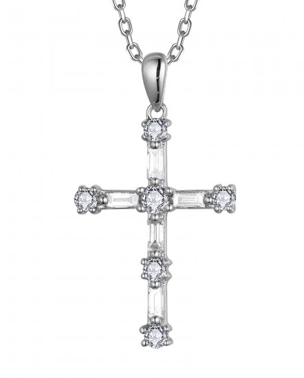 CROSS BAGUETTE DIAMOND PENDANT (TP3671)