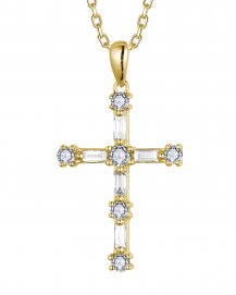CROSS BAGUETTE DIAMOND PENDANT (TP3671)