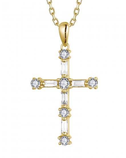 CROSS BAGUETTE DIAMOND PENDANT (TP3671)