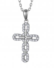 LINK STYLE CROSS DIAMOND PENDANT (TP3682)