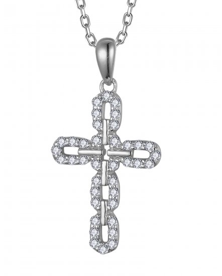 LINK STYLE CROSS DIAMOND PENDANT (TP3682)