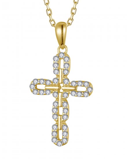 LINK STYLE CROSS DIAMOND PENDANT (TP3682)