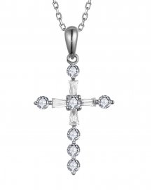 CROSS BAGUETTE DIAMOND PENDANT (TP3683)