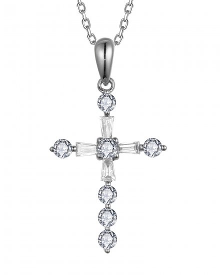 CROSS BAGUETTE DIAMOND PENDANT (TP3683)