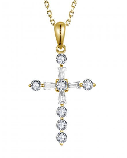 CROSS BAGUETTE DIAMOND PENDANT (TP3683)