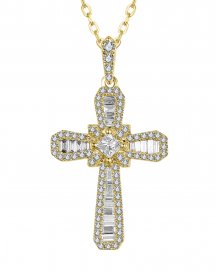 CROSS BAGUETTE DIAMOND PENDANT (TP3702)