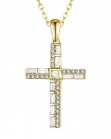 CROSS BAGUETTE DIAMOND PENDANT (TP3708)