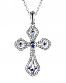 CROSS SAPPHIRE DIAMOND PENDANT (TP3709)