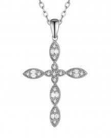 CROSS BAGUETTE DIAMOND PENDANT (TP3710)