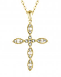 CROSS BAGUETTE DIAMOND PENDANT (TP3710)
