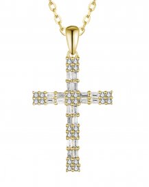 CROSS BAGUETTE DIAMOND PENDANT (TP3712)