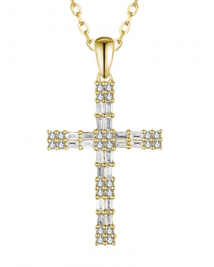 CROSS BAGUETTE DIAMOND PENDANT (TP3712)
