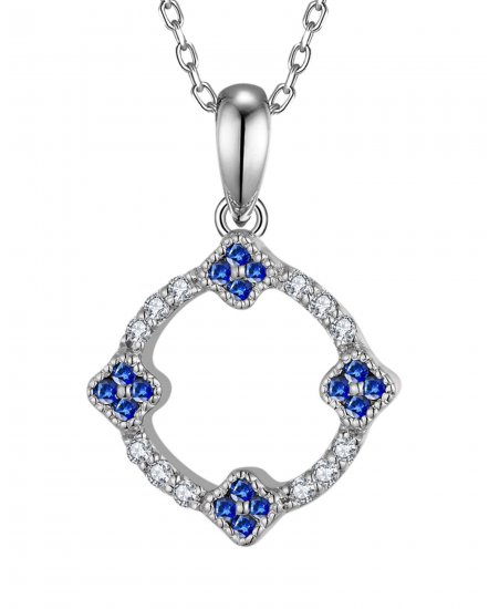 CLOVER STYLE SAPPHIRE DIAMOND PENDANT (TP3716)
