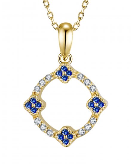 CLOVER STYLE SAPPHIRE DIAMOND PENDANT (TP3716)