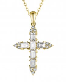 CROSS BAGUETTE DIAMOND PENDANT (TP3857)