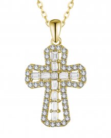 CROSS BAGUETTE DIAMOND PENDANT (TP3863)