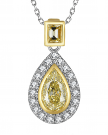 MULTI TONE PEAR DIAMOND PENDANT (TP3870)