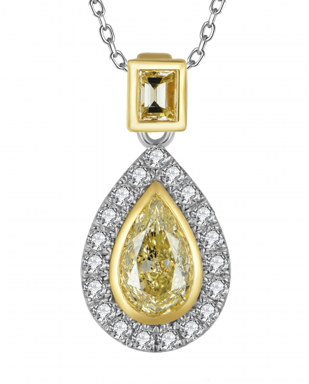 MULTI TONE PEAR DIAMOND PENDANT (TP3870)