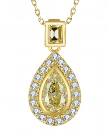 MULTI TONE PEAR DIAMOND PENDANT (TP3870)