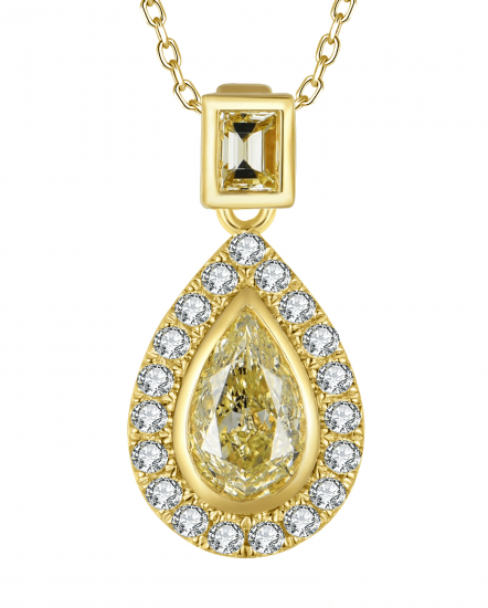 MULTI TONE PEAR DIAMOND PENDANT (TP3870)