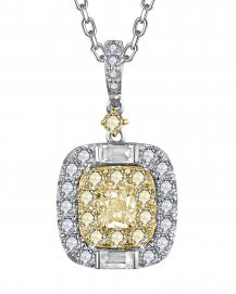 MULTI TONE CUSHION DIAMOND PENDANT (TP3897)