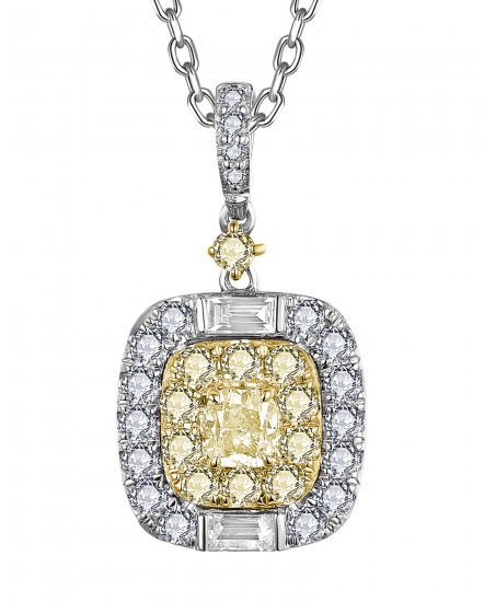 MULTI TONE CUSHION DIAMOND PENDANT (TP3897)