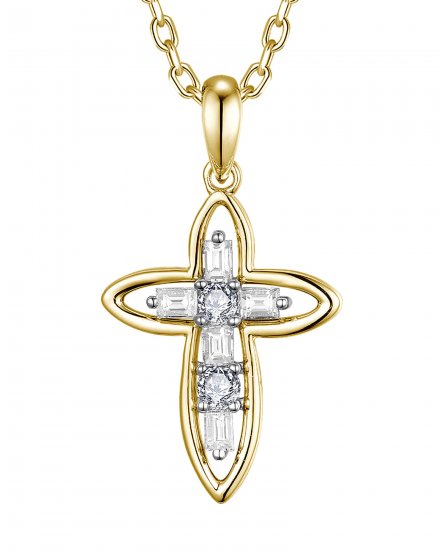 CROSS BAGUETTE DIAMOND PENDANT (TP3913)